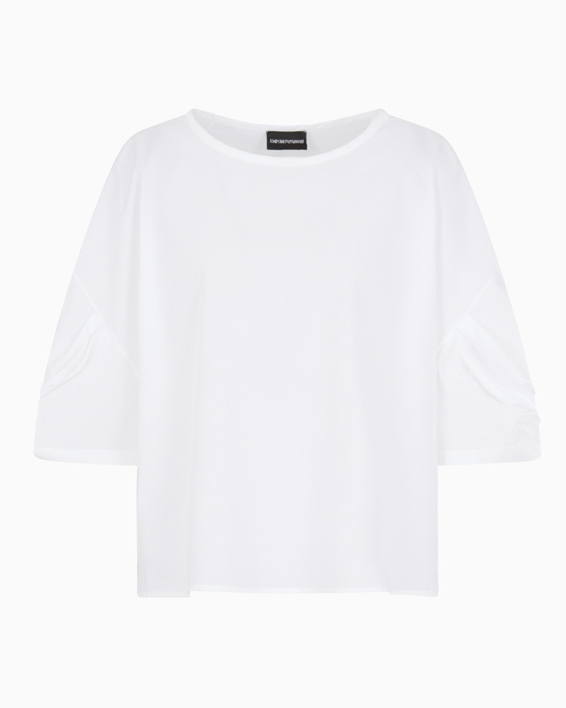 POPLIN BLOUSE WITH TWISTED SLEEVES 1