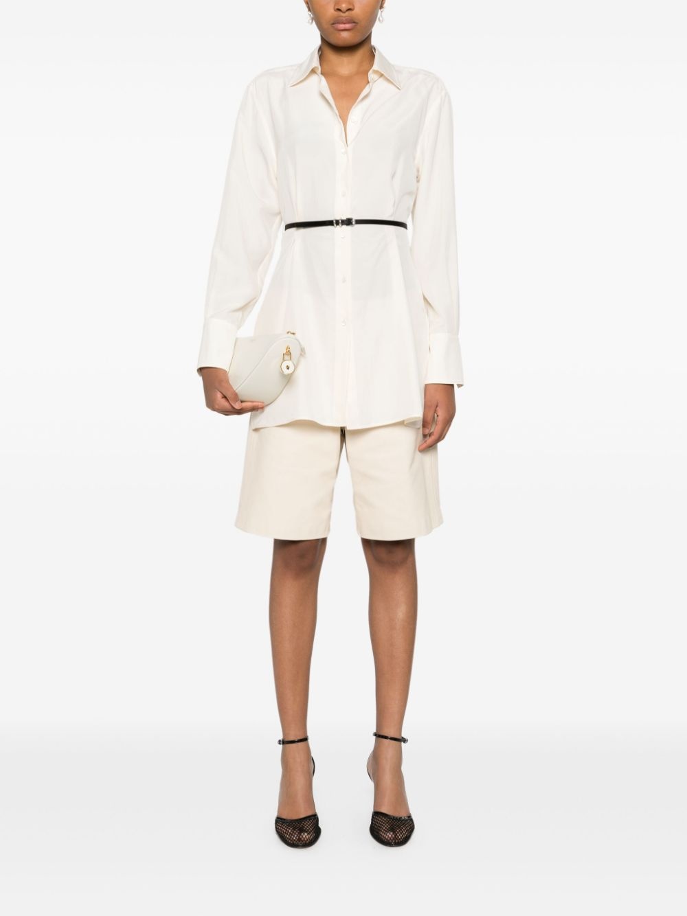 belted silk shirt - 2