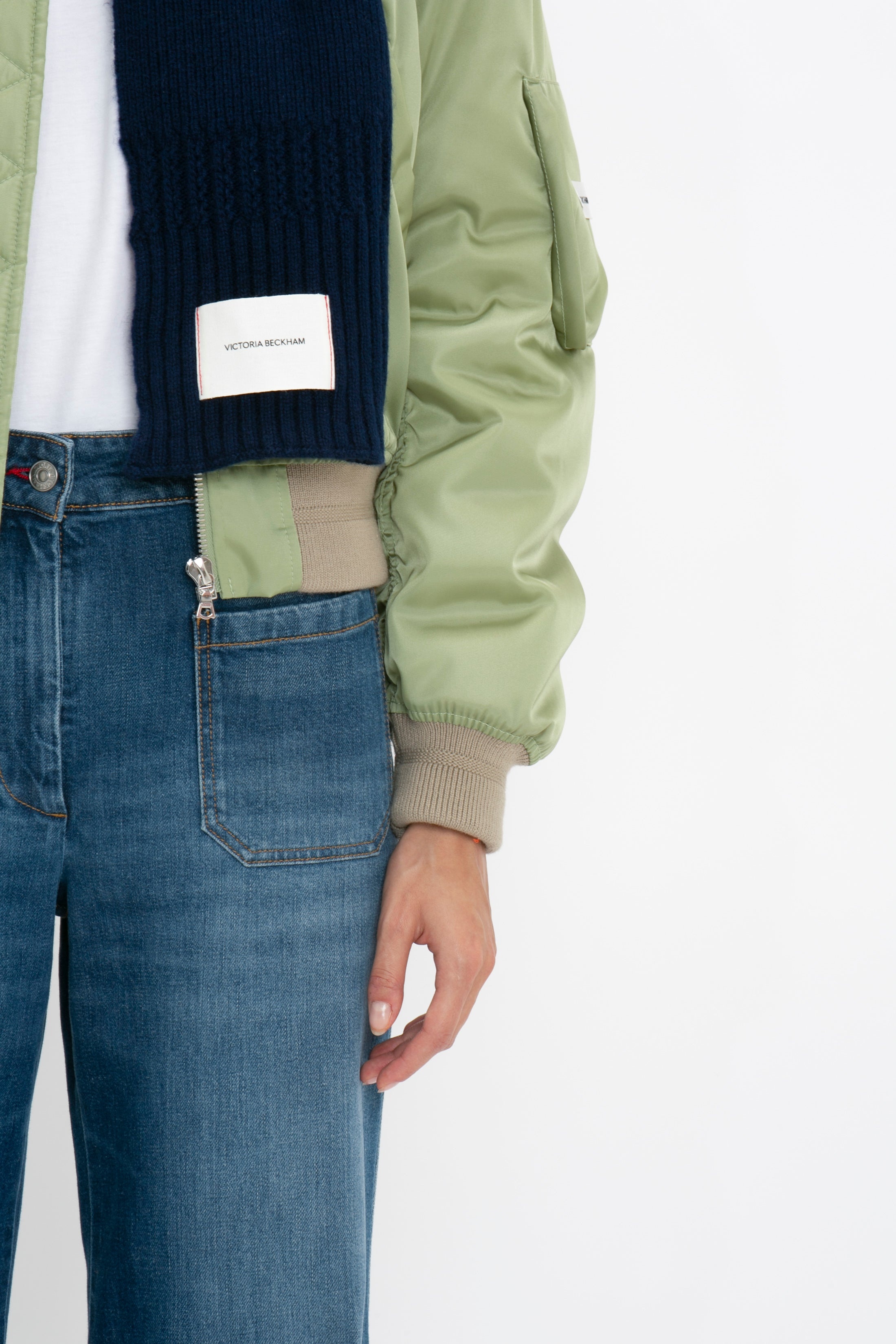 Exclusive Logo Patch Scarf In Navy - 5