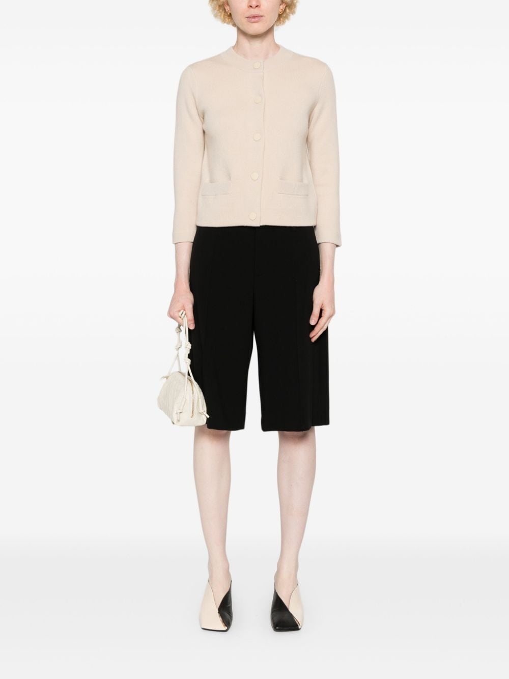 shrunken snap cardigan - 2