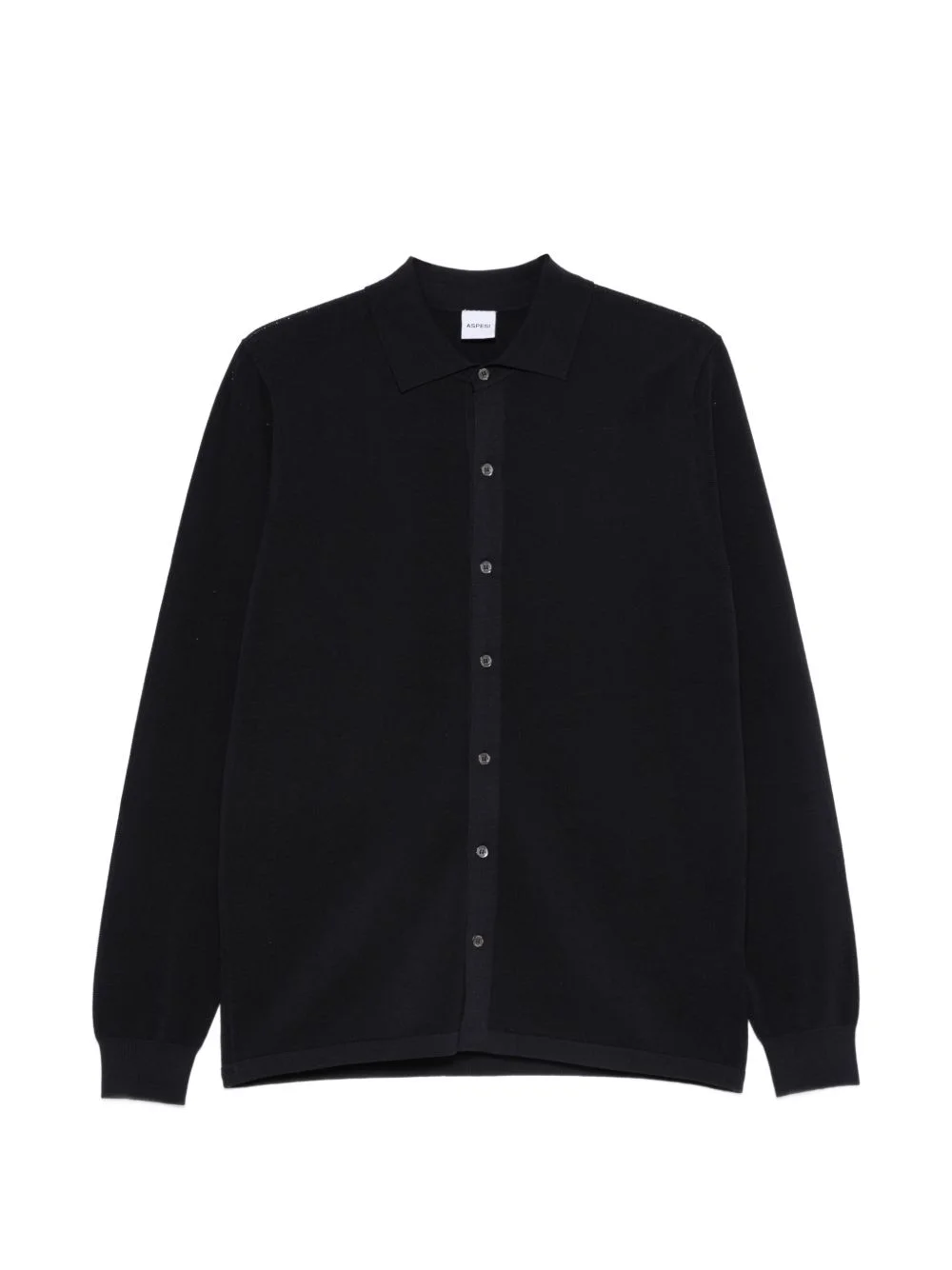 buttoned long-sleeve knitted shirt - 1