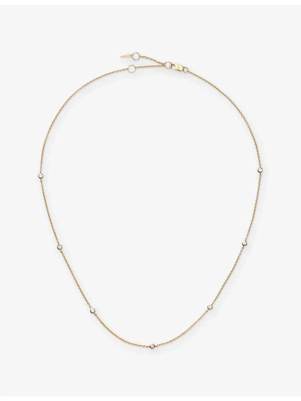 Fine Floating 0.06ct Diamond 14ct Gold Necklace - 1