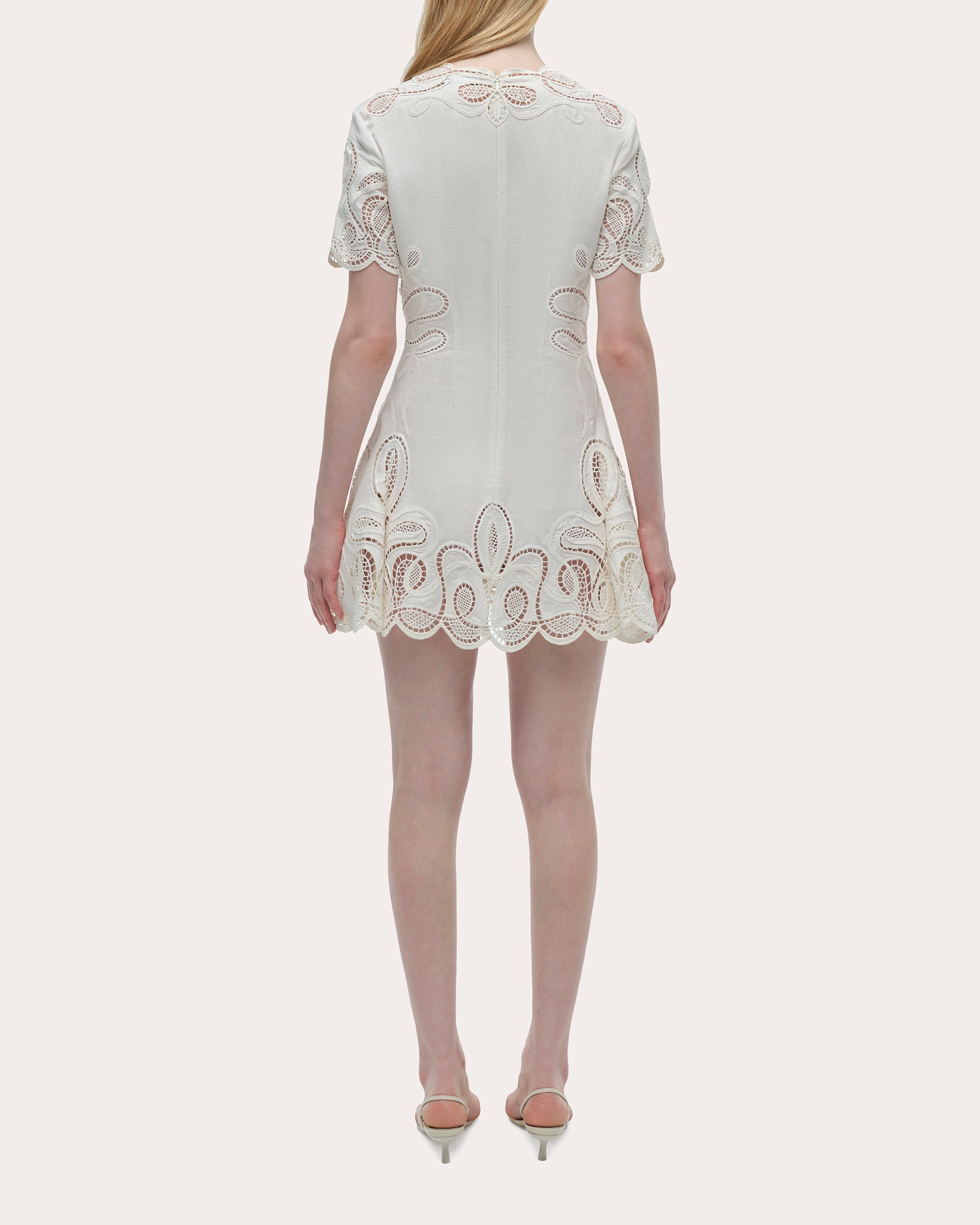 Morrigan Embroidered Short-Sleeve Mini Dress - 2