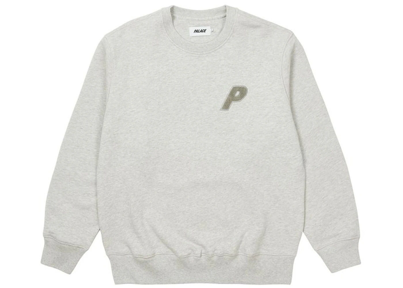 Palace P-3 Chenille Crew Grey Marl - 2