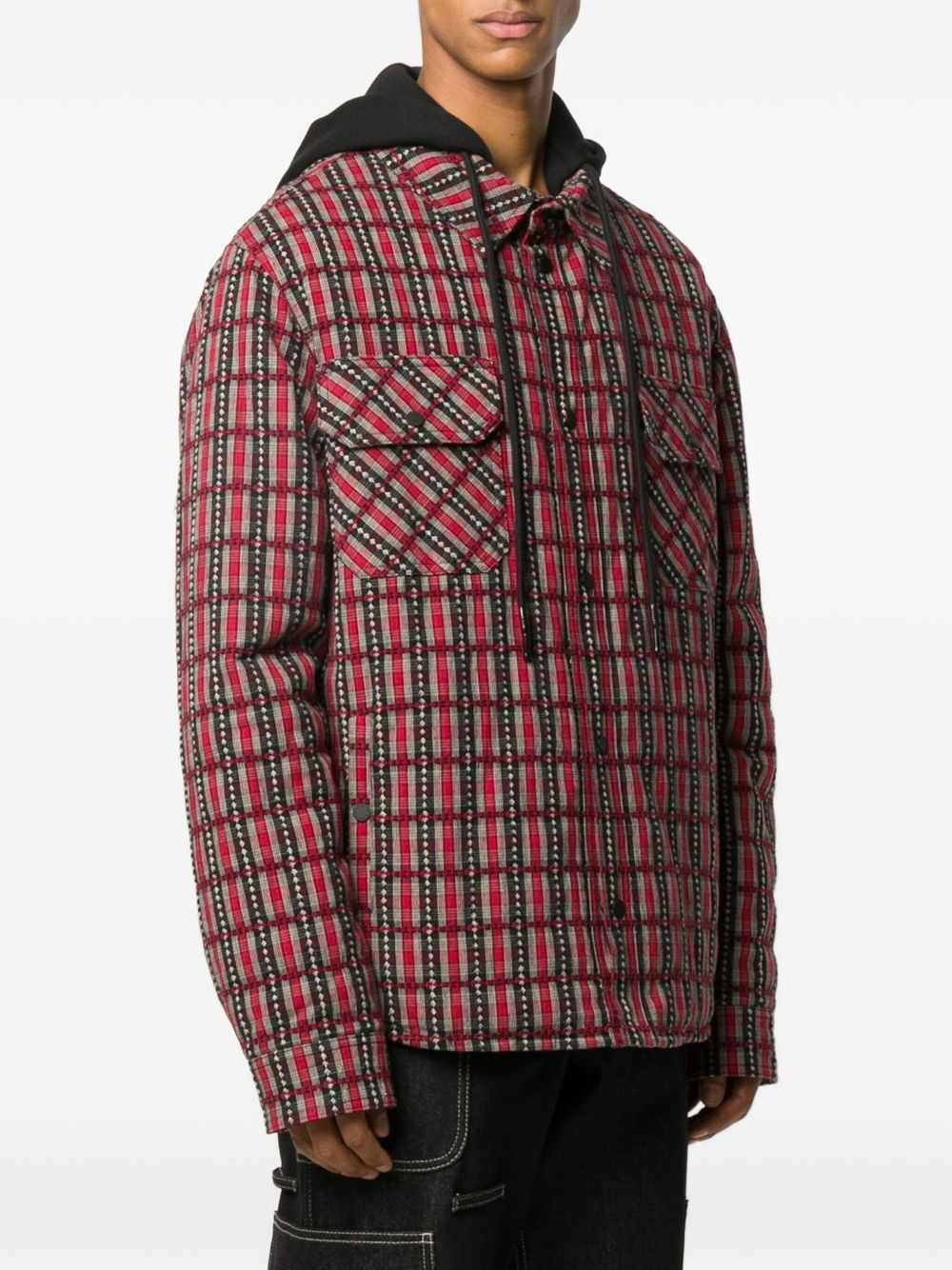 check hooded jacket - 4