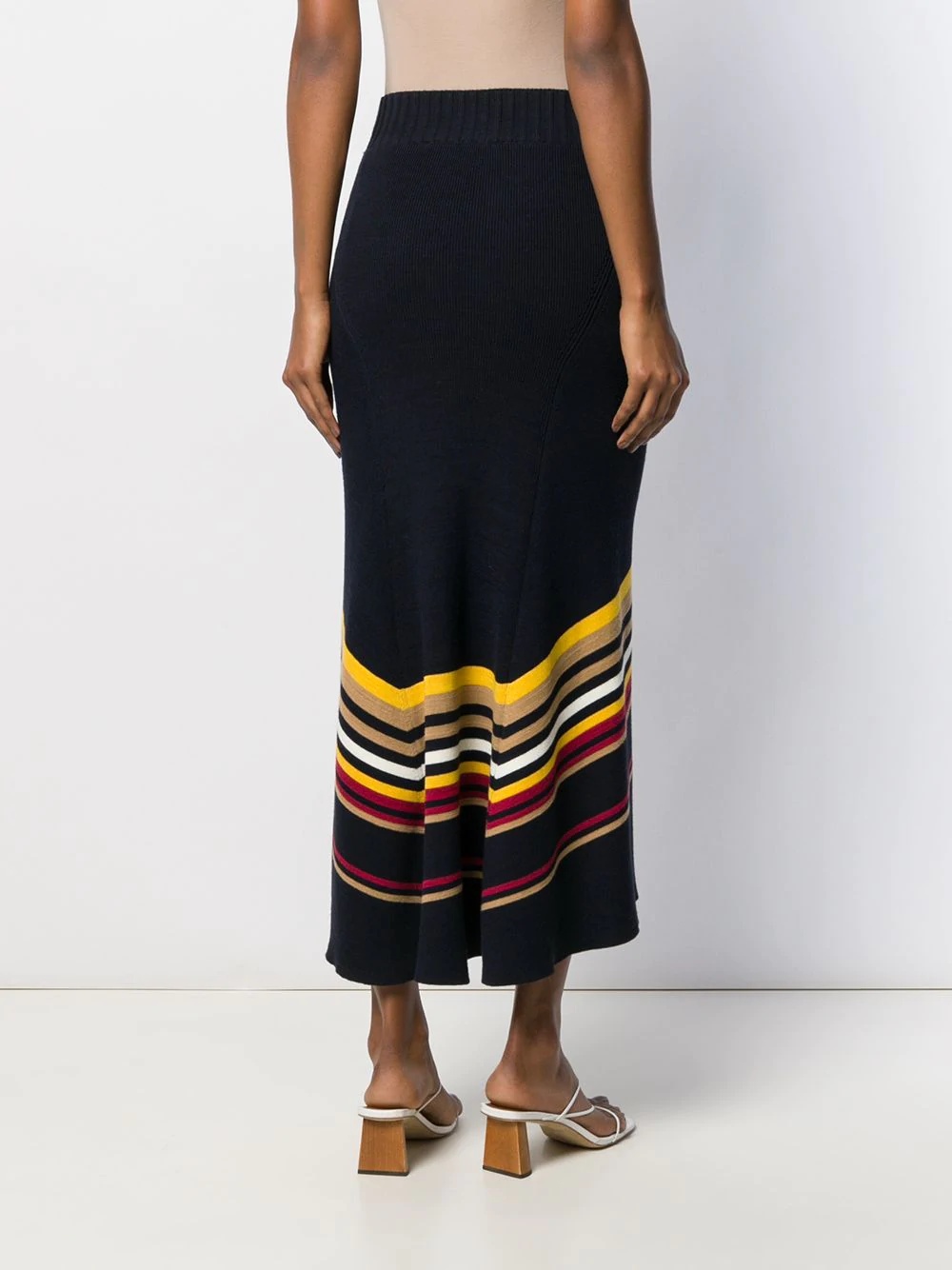 chevron knitted midi skirt - 4