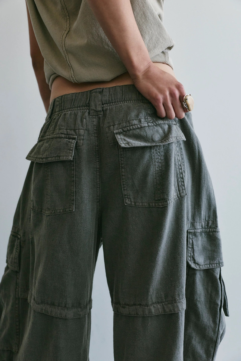 We The Free Reef Curved Linen Cargo Pants 5