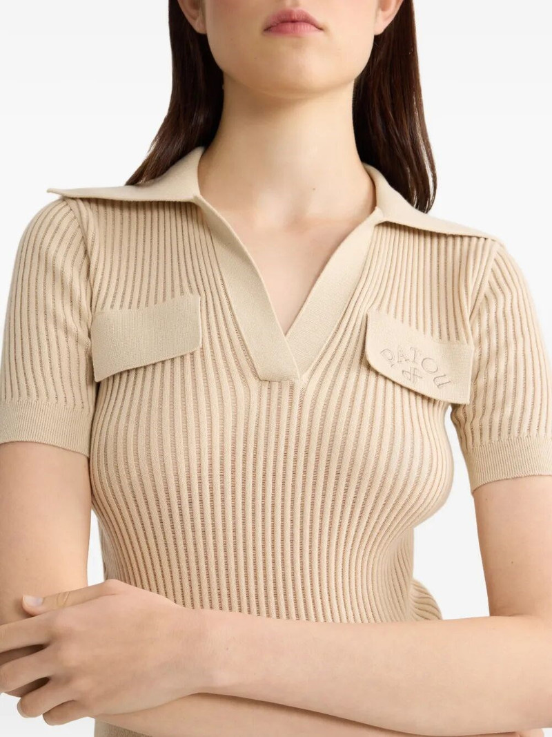 PATOU COTTON KNIT POLO WITH LOGO EMBROIDERY outlook