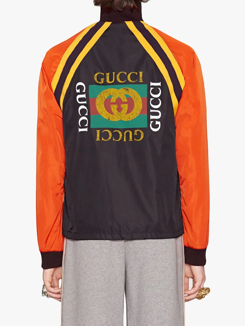 Nylon jacket with Gucci logo - 4