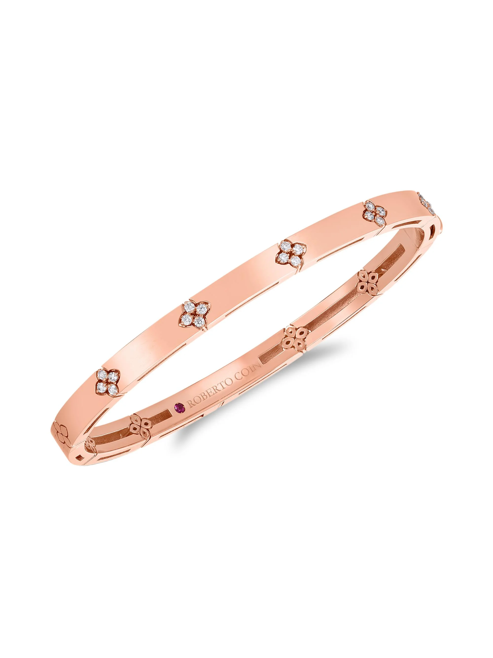 Women's Love In Verona 18K Rose Gold & 0.15 TCW Diamond Bangle Bracelet - Rose Gold - 1