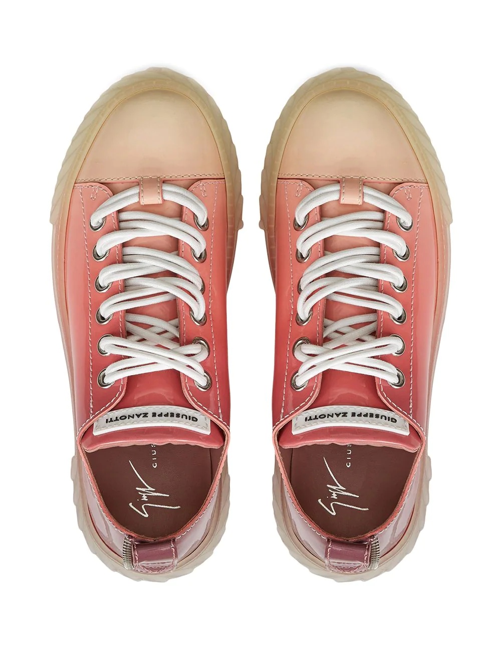 gradient-effect patent-leather sneakers - 4