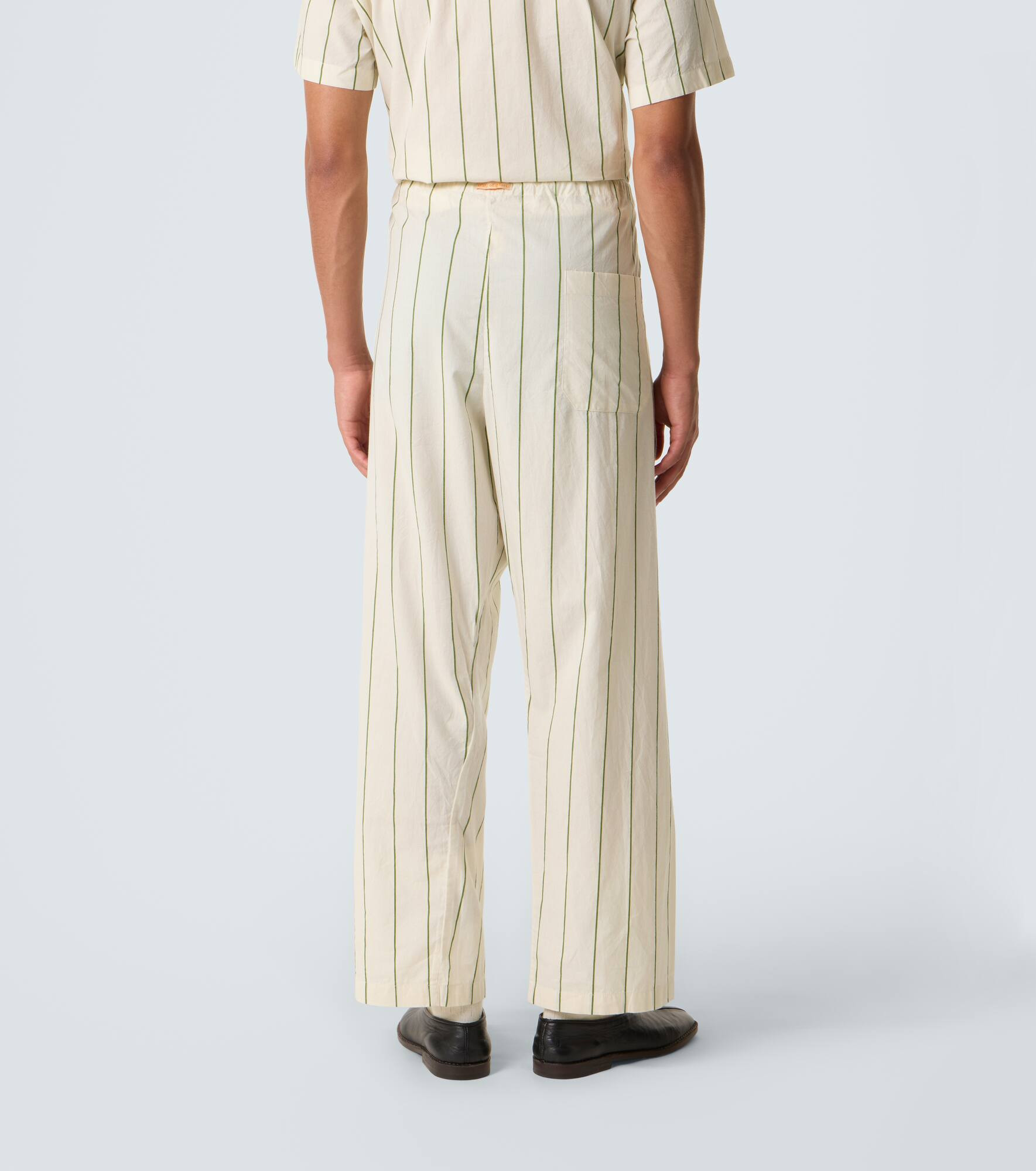 Celery striped cotton pajama pants - 4