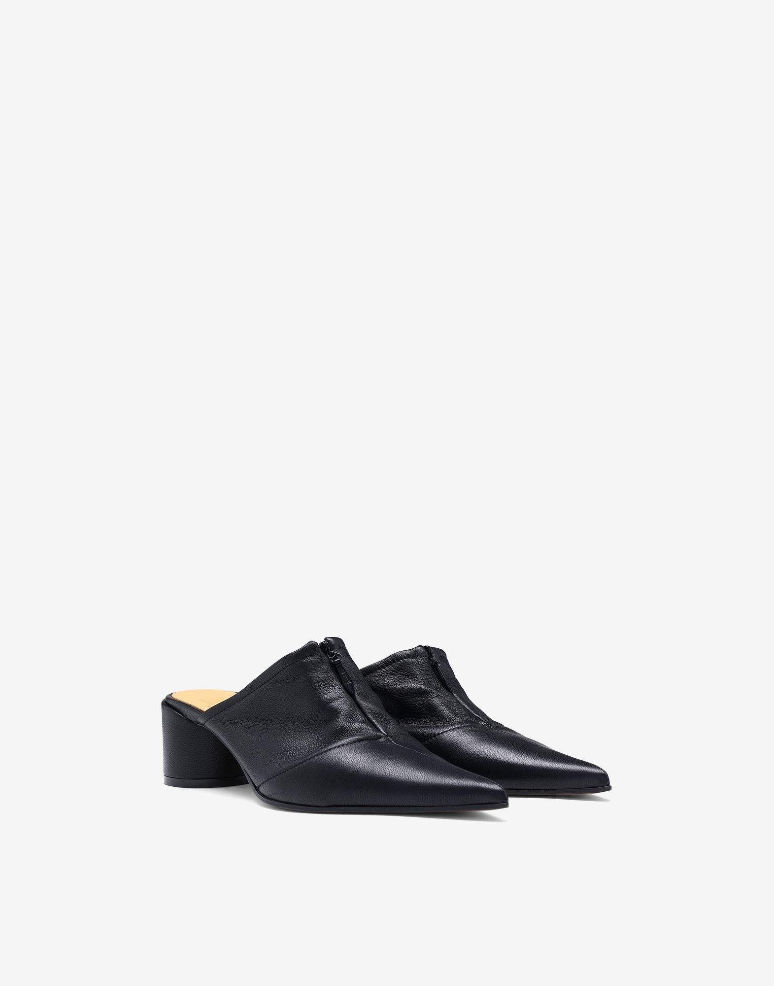 Zip leather mules - 2