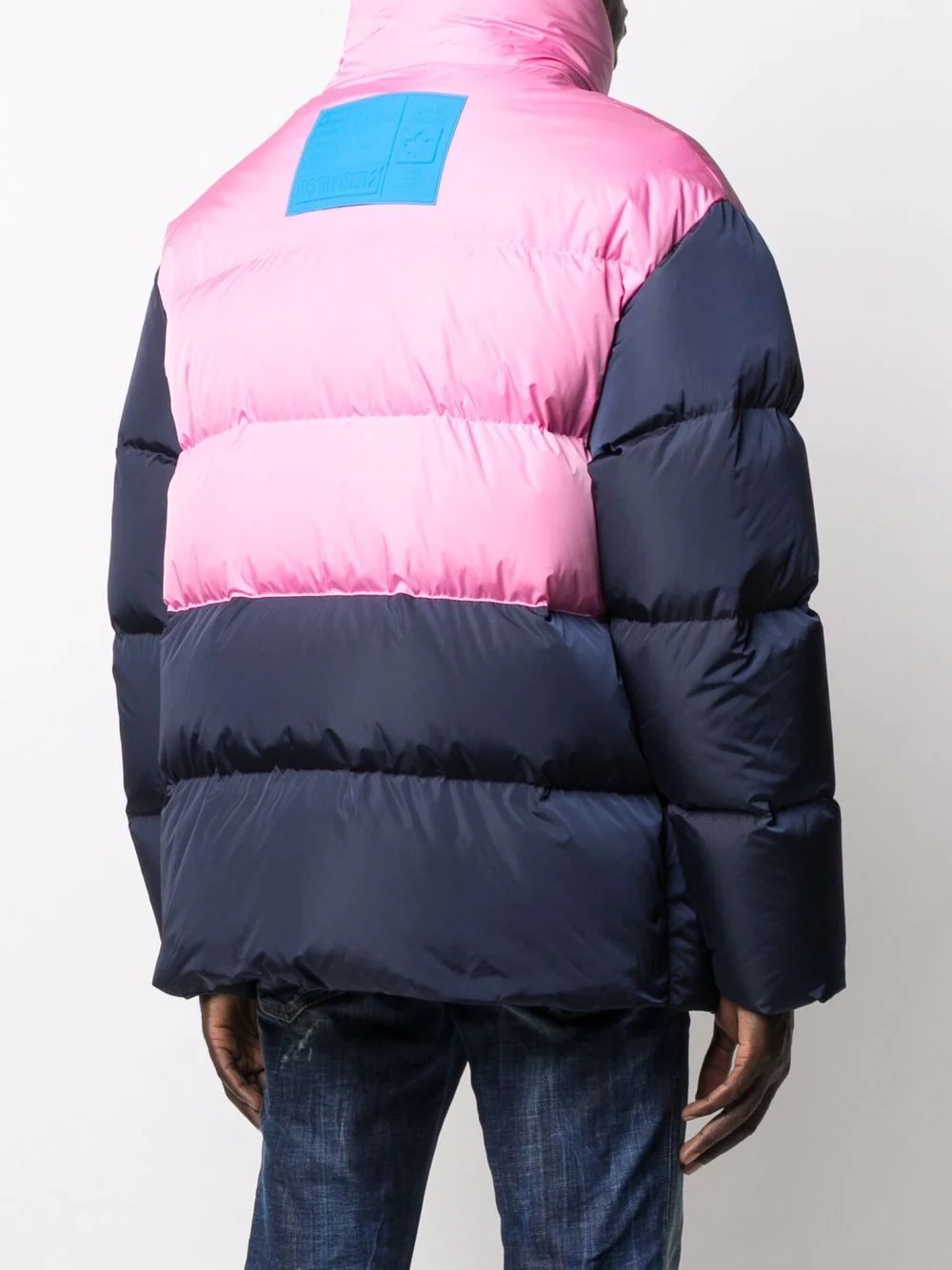 contrast-panel puffer coat - 4