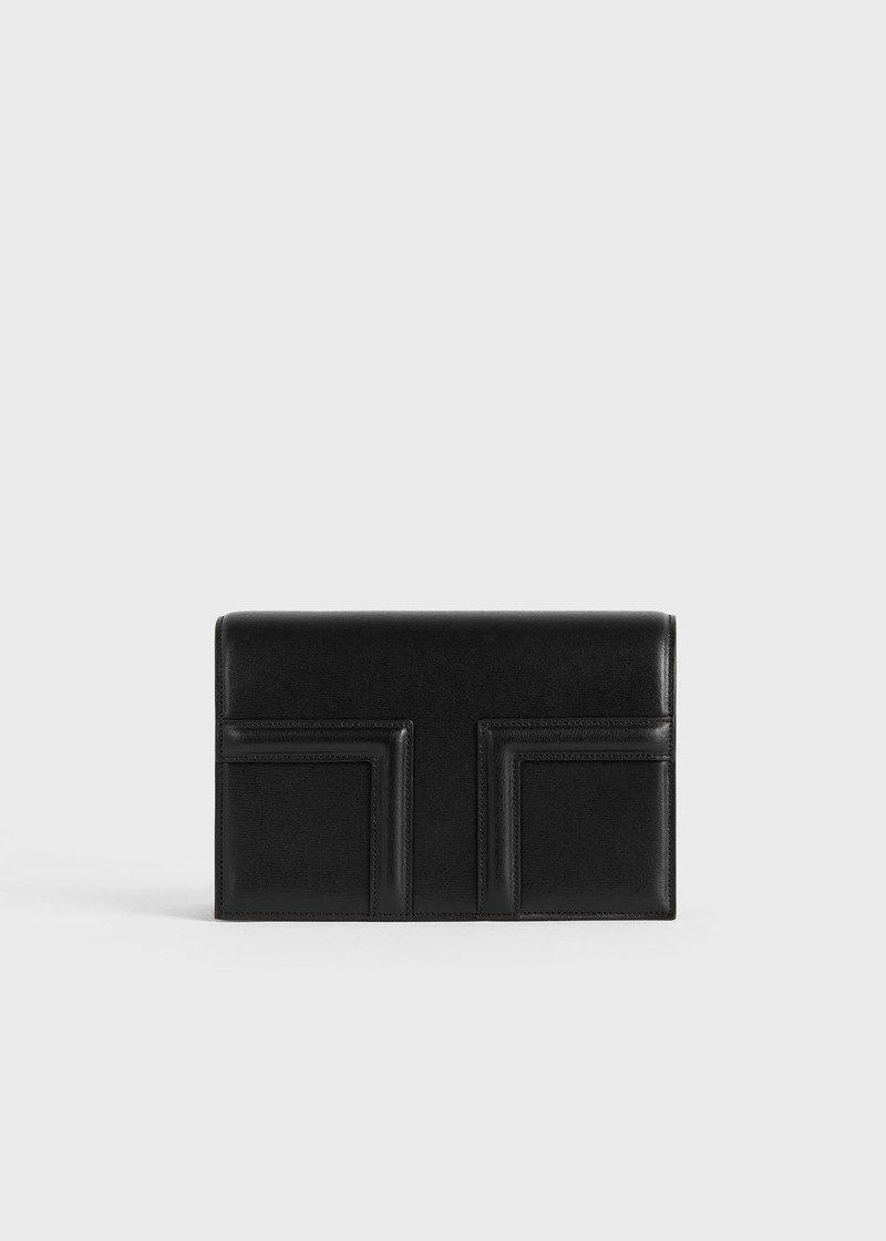 Mini T-flap leather bag black 5