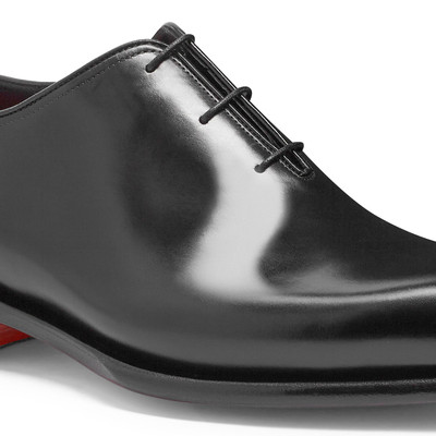 Santoni Men's polished black leather Oxford shoe outlook