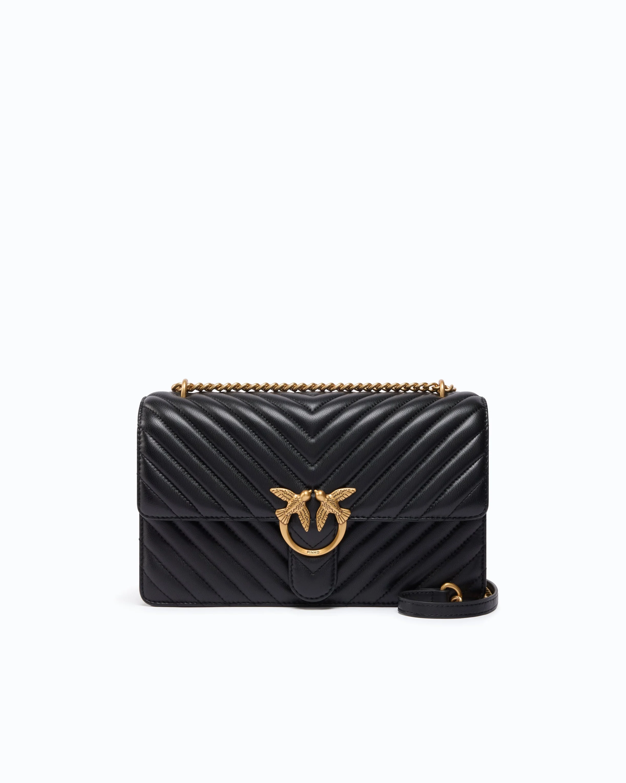 MEDIUM LOVE BAG ONE CHEVRON NEW BUCKLE SHOULDER BAG - 1