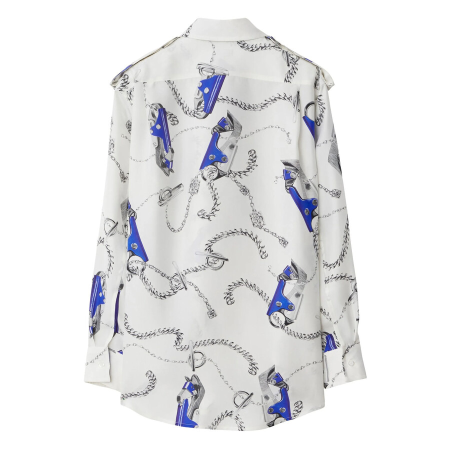 Burberry Knight Hardware-Print Silk Shirt - 6