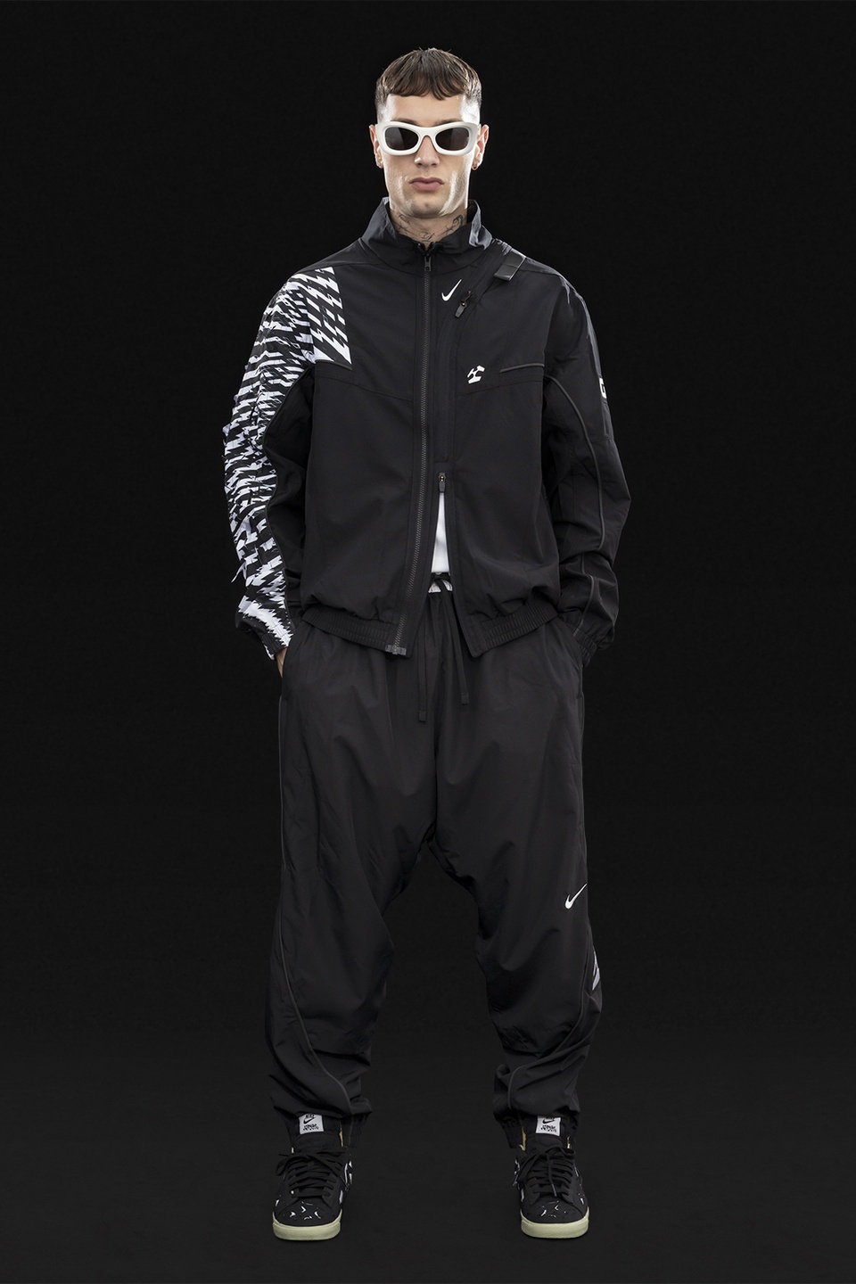 GGG-J2-011 Nike® Acronym® Track Jacket Woven Black/Black/White/Black - 8