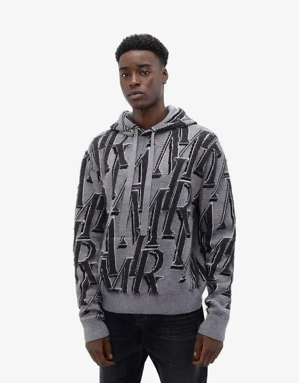 Amiri Grey Repeat Logo Hoodie - 3
