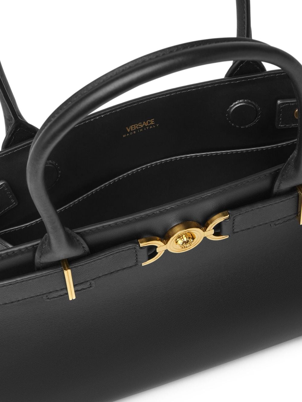 Medusa-plaque leather tote bag - 5