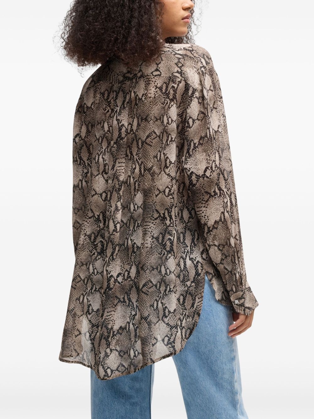 snake-print shirt - 4