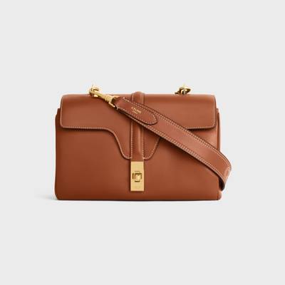 CELINE Long Strap in smooth CALFSKIN WITH CELINE EMBROIDERY with Gold Finishing outlook