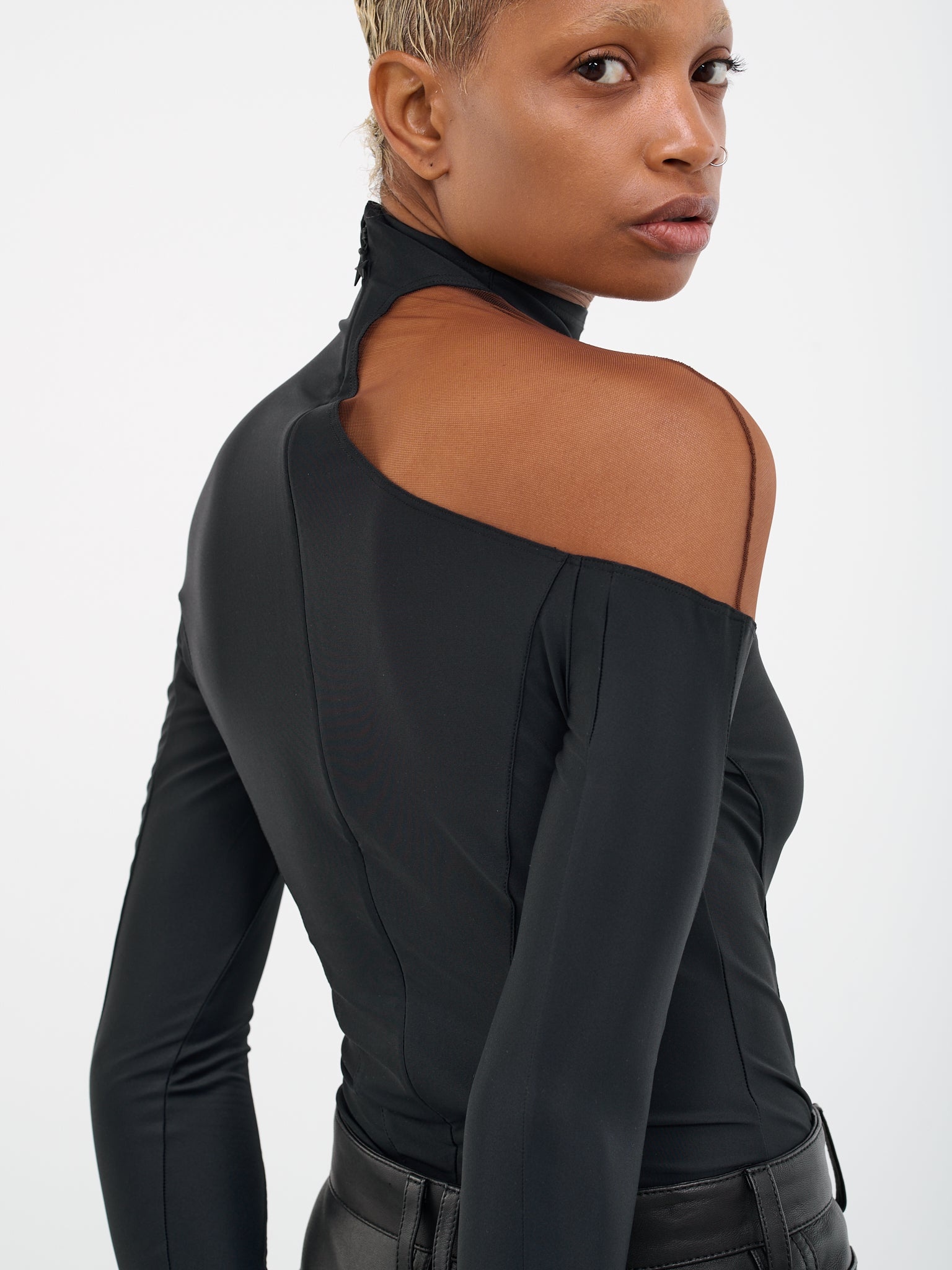 Asymmetric Illusion Bodysuit - 5