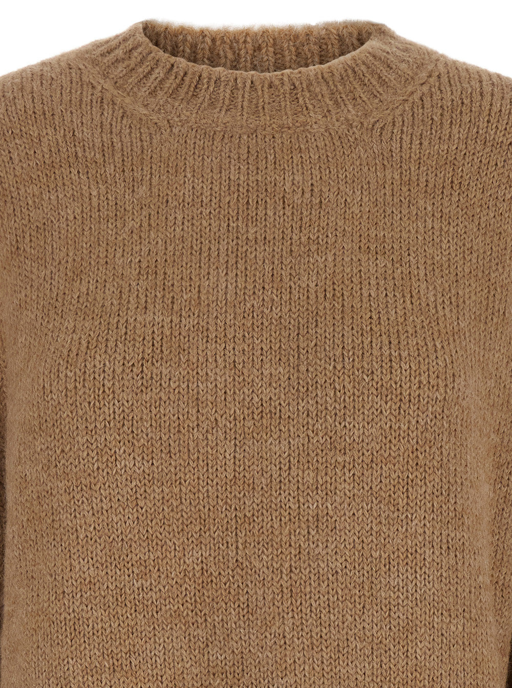 Jil Sander Women Oversized Beige Sweater With Ribbed Trim In Wool Woman - 3