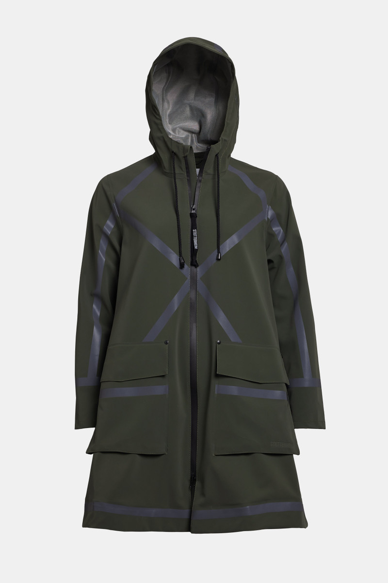 Stutterheim Mosebacke Tape Matte Raincoat Green outlook