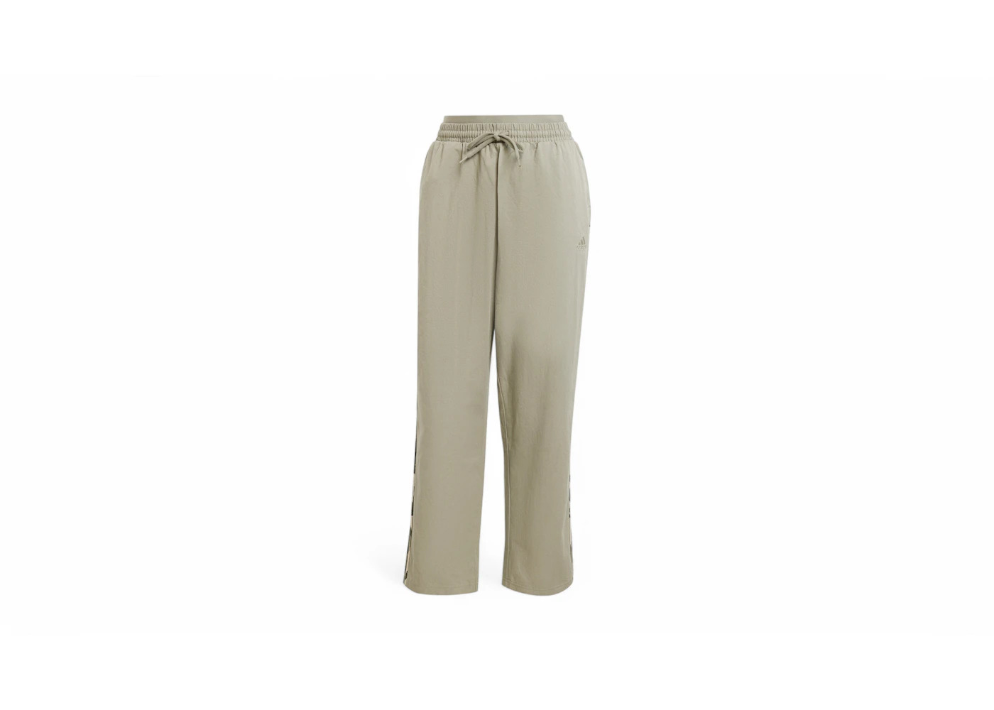 adidas Women's Essentials Camo-Print 3-Stripes Twill Trousers Silver Pebble - 1