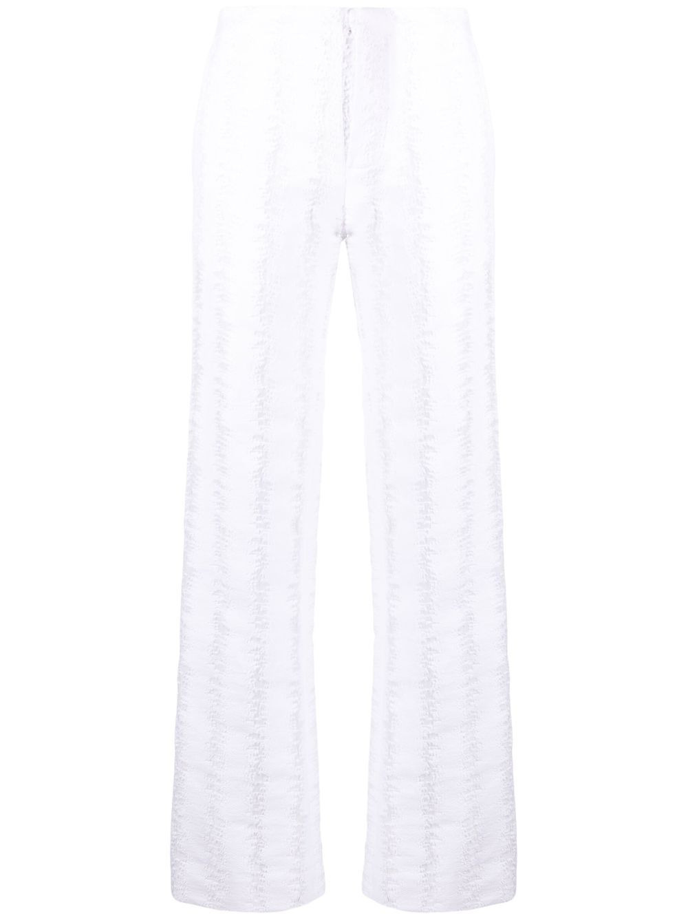 distressed flared trousers - 1