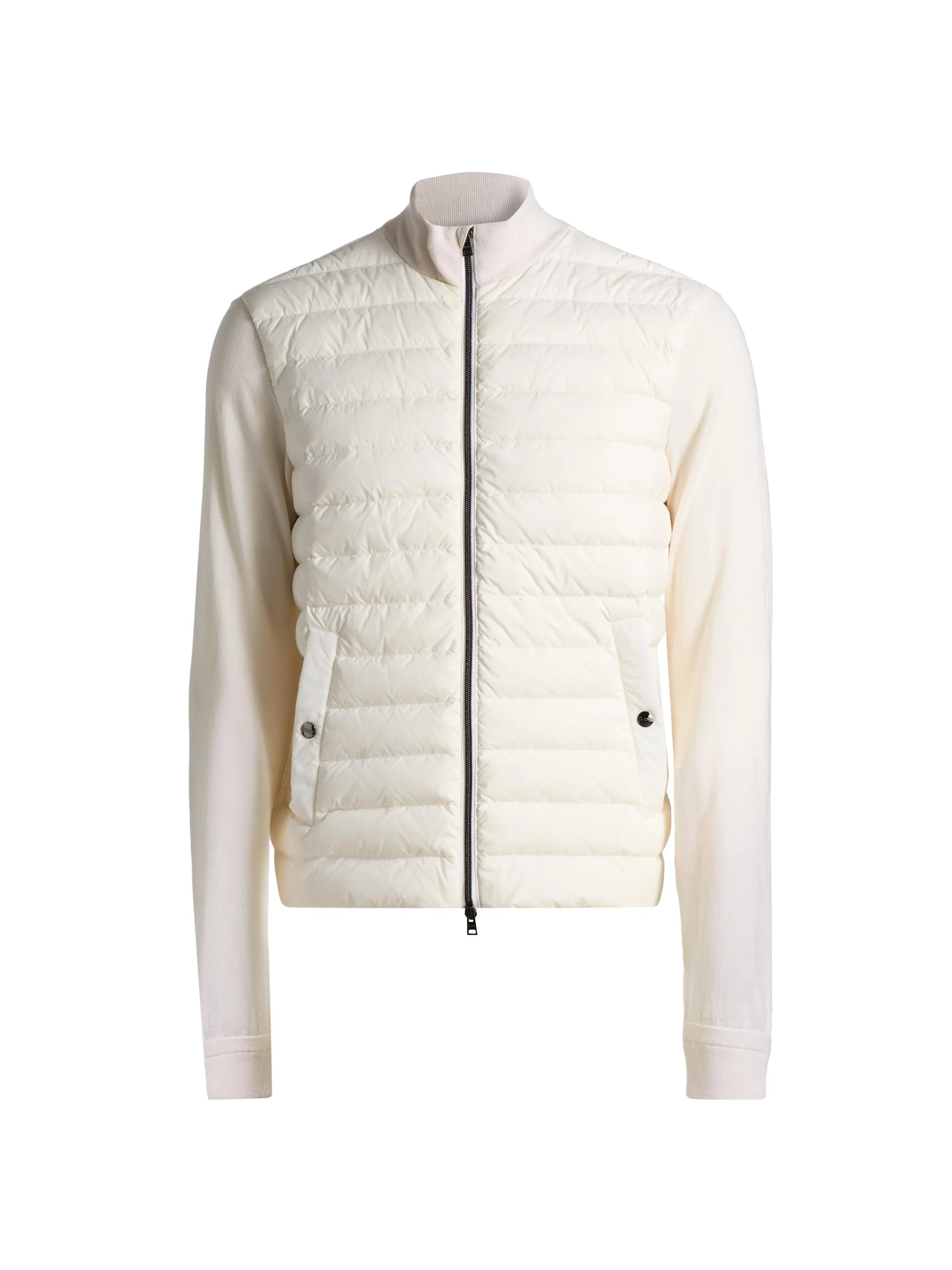 Men's Wool & Silk Quilted Bomber Jacker - Taupe - 1
