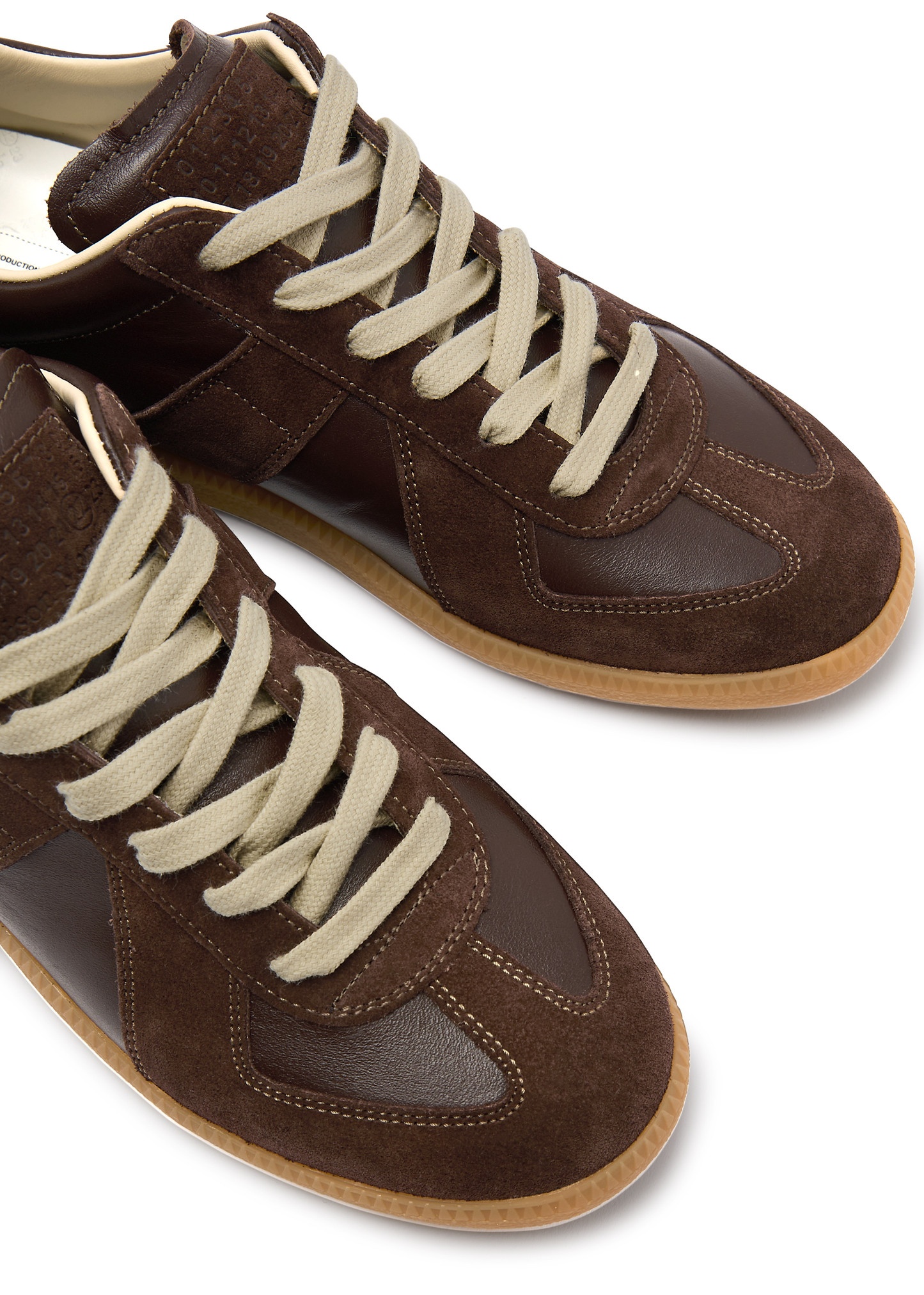 Replica panelled leather sneakers - 3