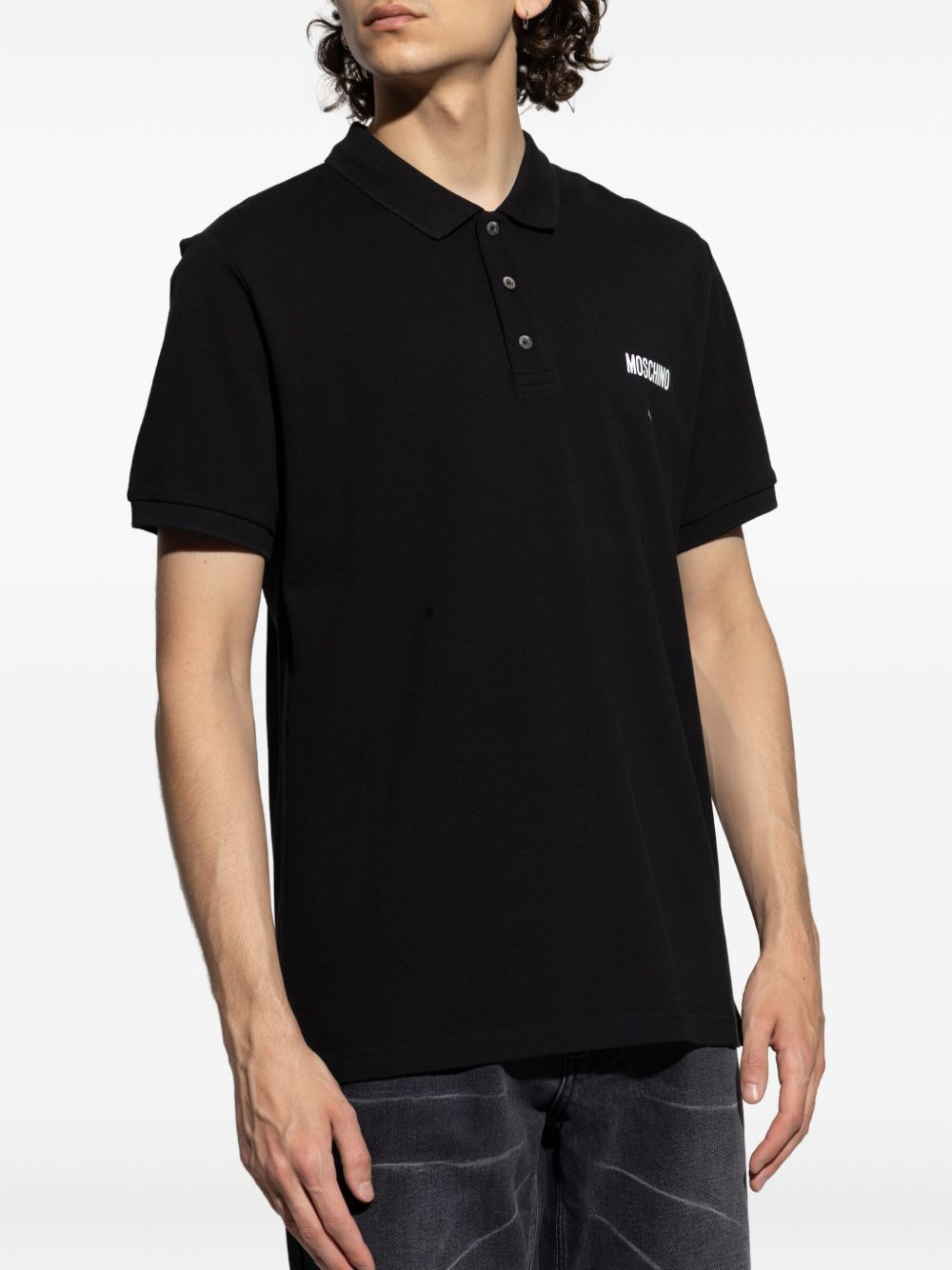 logo-embroidered polo shirt - 3