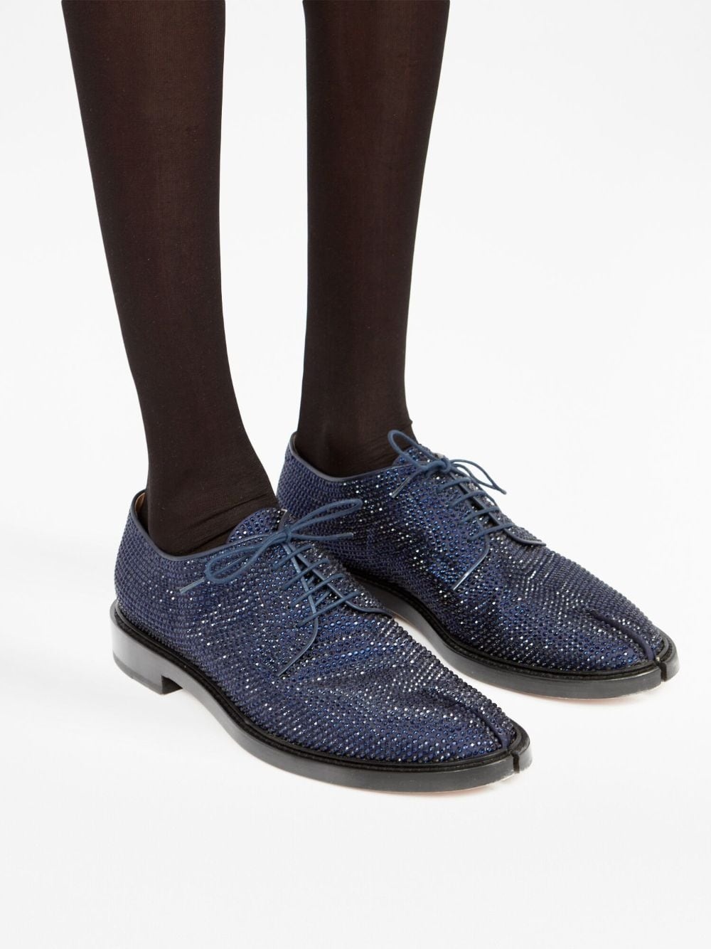 crystal-embellished lace-up shoes - 6