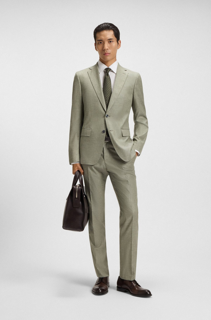 BOSS SLIM-FIT TROUSERS IN PATTERNED STRETCH FABRIC outlook