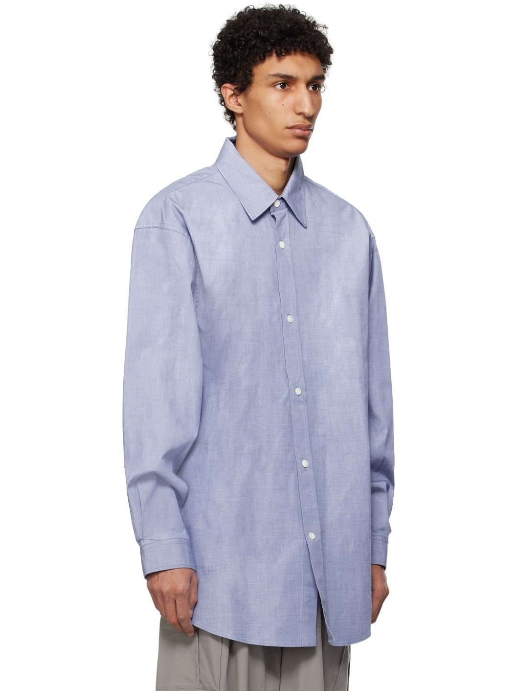 Blue Twin Pleats Shirt - 2
