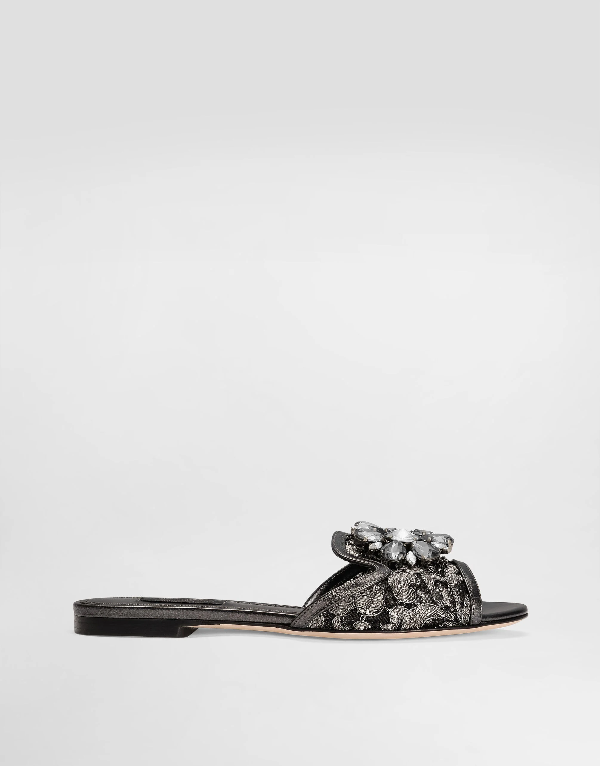 Slippers in lace with crystals - 1