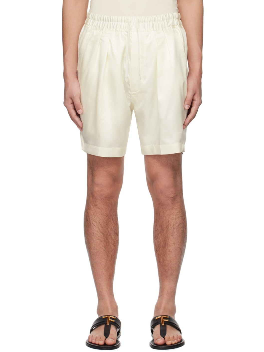 Off-White Drawstring Shorts - 1
