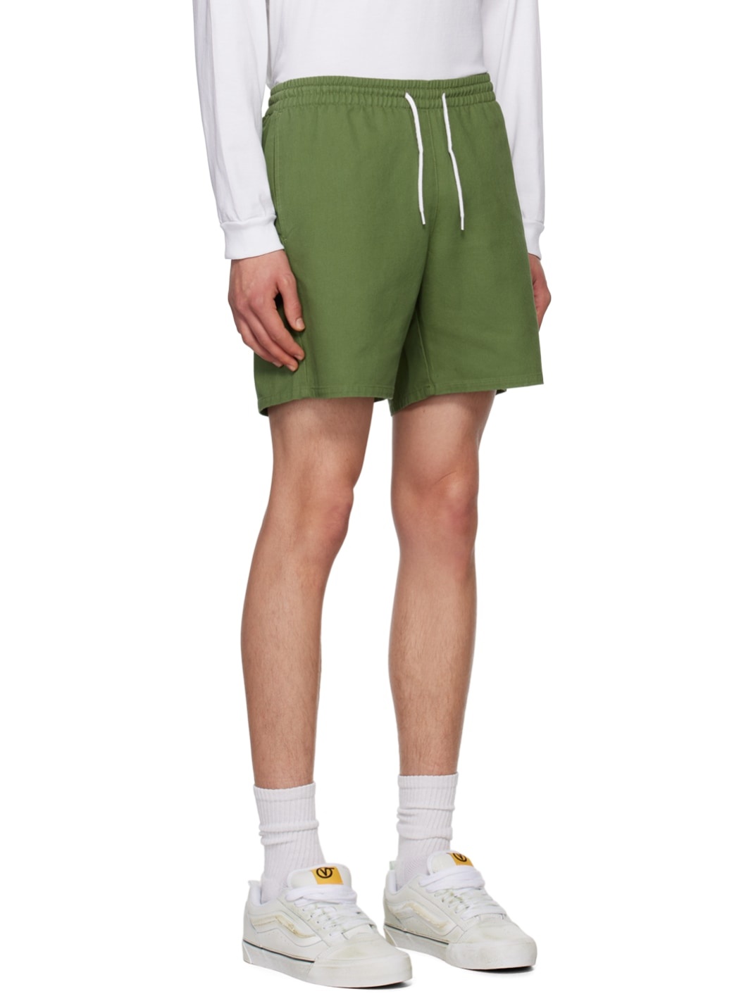 Khaki Elasticized Shorts - 2