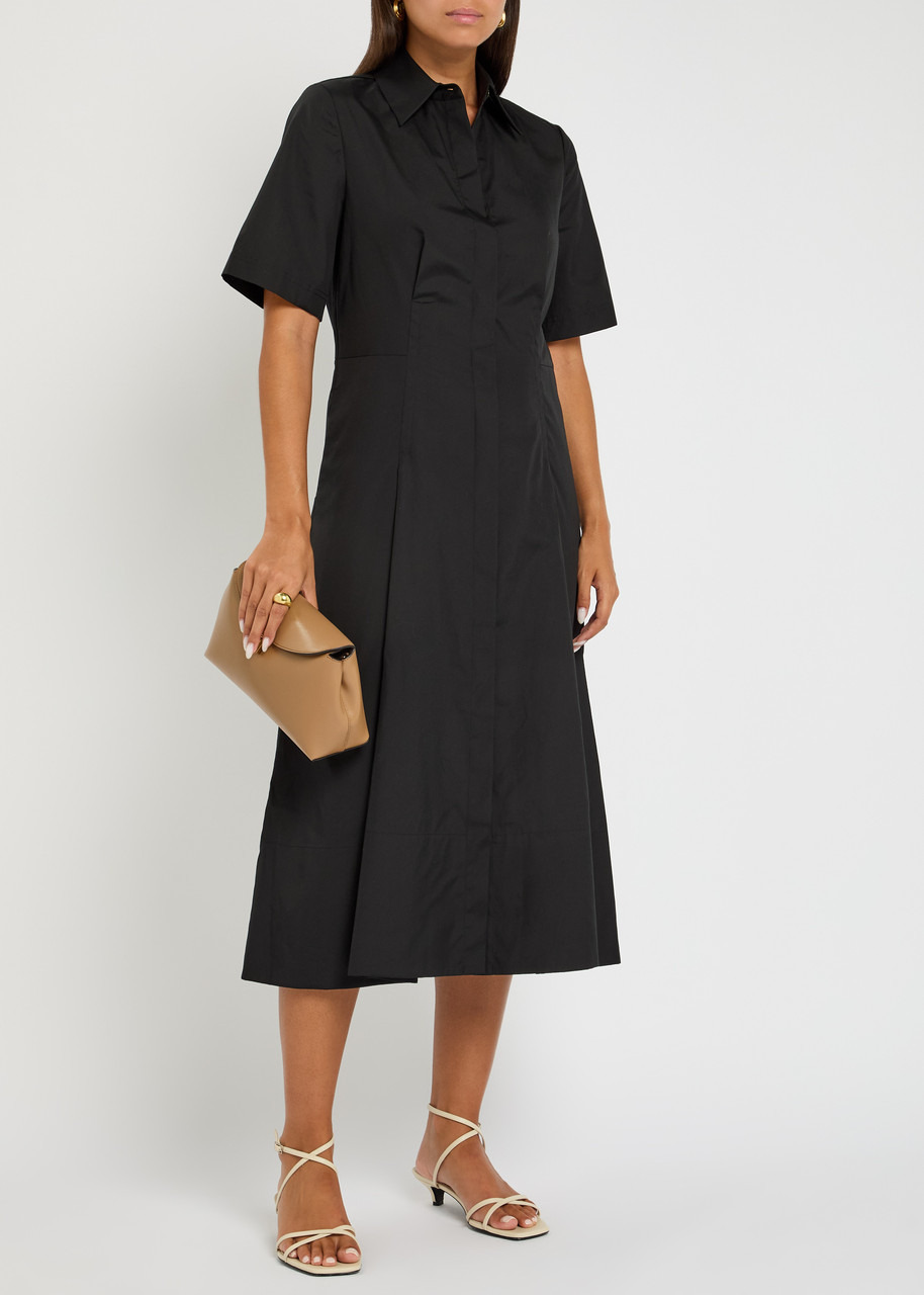 Vince Pleated Cotton-poplin Shirt Dress - 4