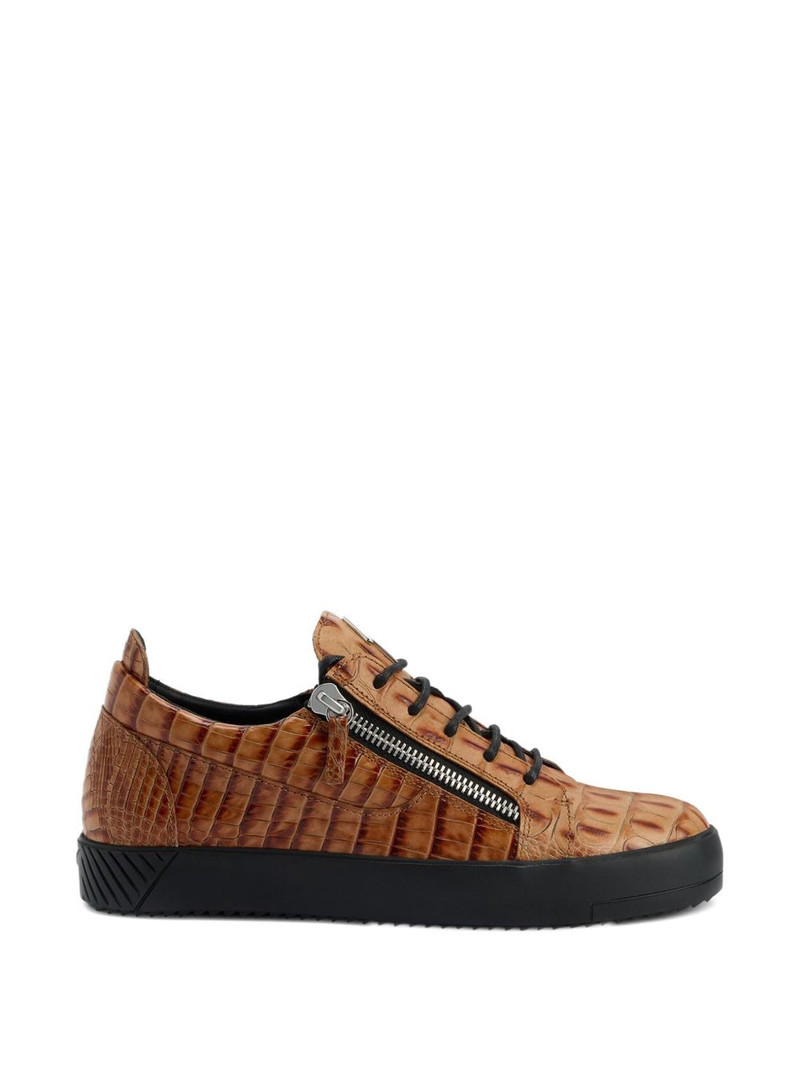 Frankie crocodile-effect sneakers 5