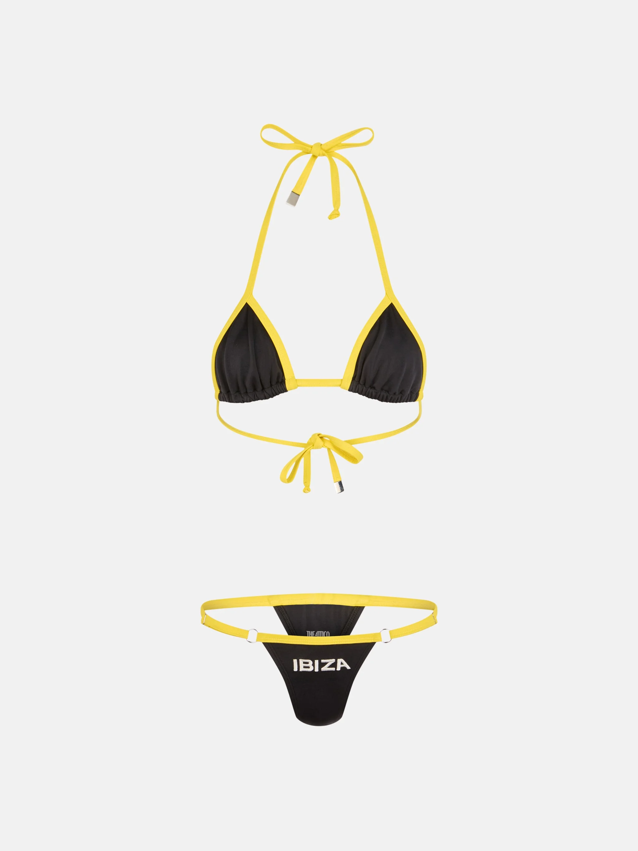 WHITE, BLACK AND YELLOW BIKINI - 1