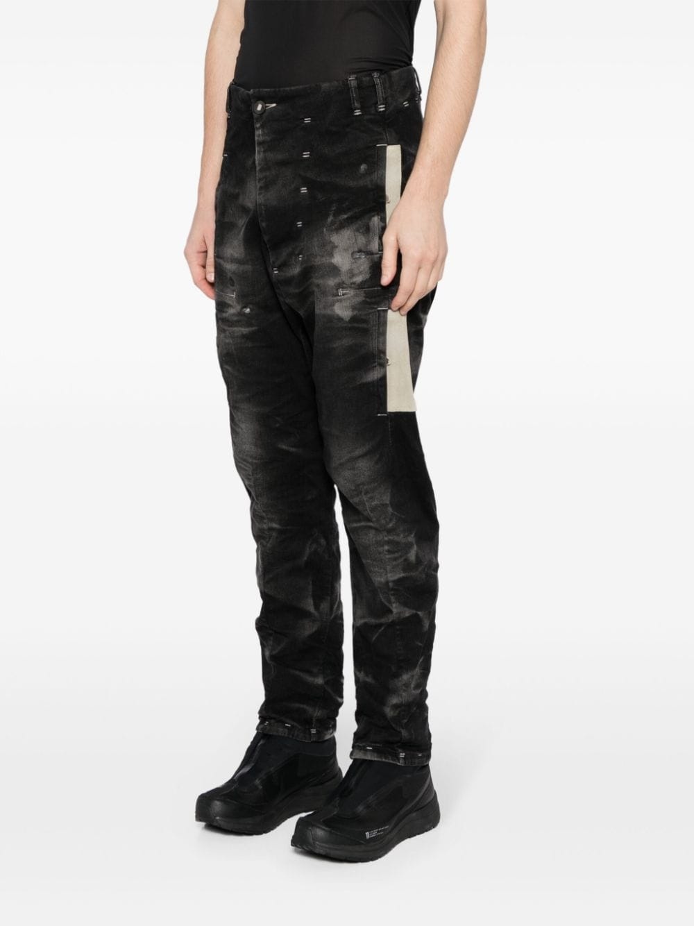 faded slim-cut jeans - 3