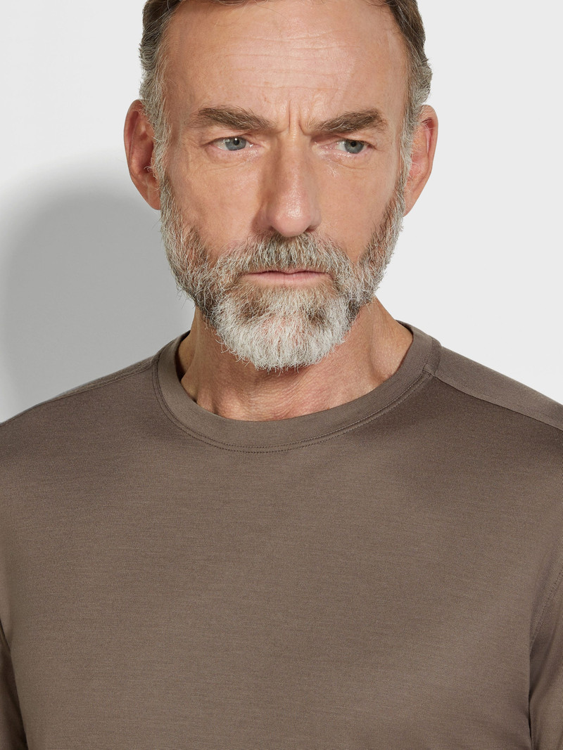 ZEGNA DARK TAUPE VELLUS AUREUM T-SHIRT outlook
