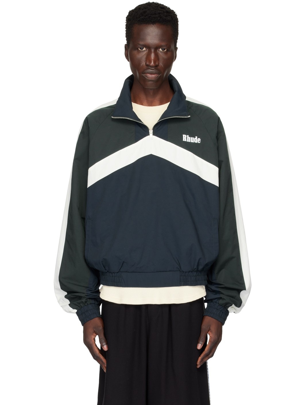 Navy & Green Motorsport Track Jacket - 1