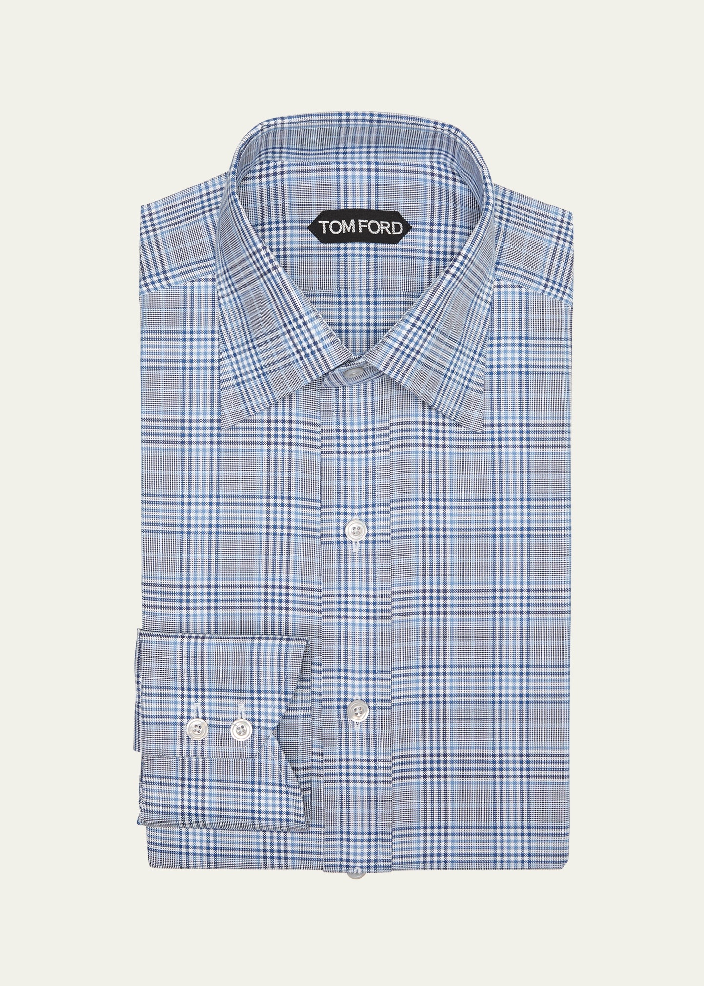 Men's Cotton Plaid Dress Shirt - 1