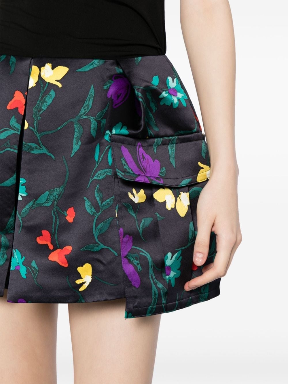 floral-print flared shorts - 5