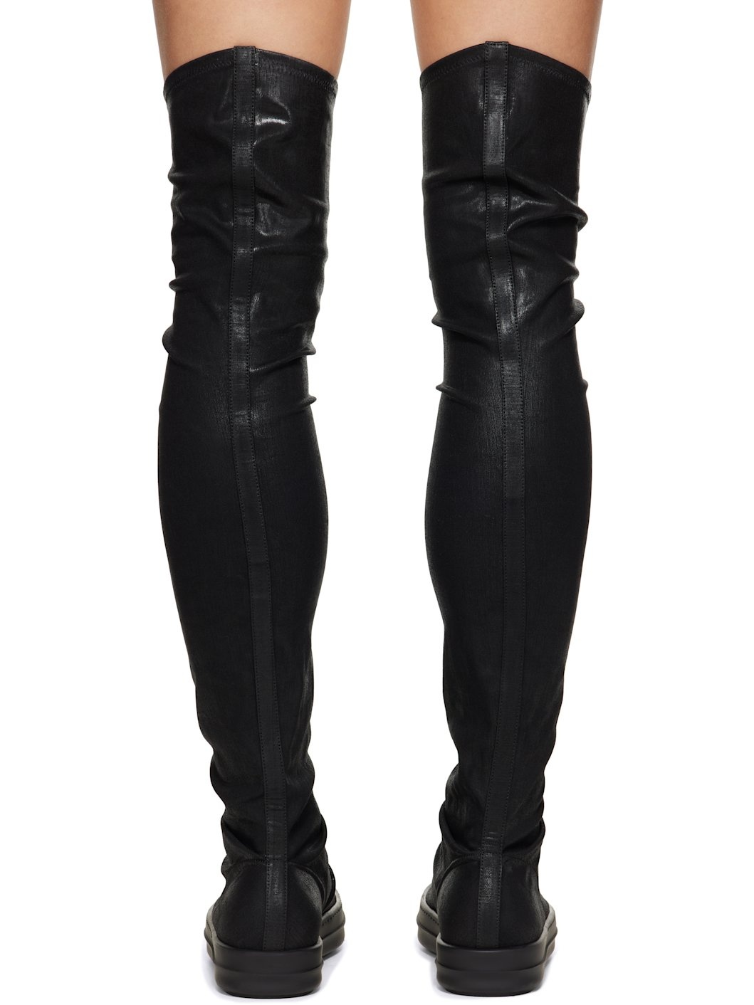 Black Hollywood High Sock Sneaks Tall Boots - 2